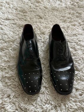Aldo Black Studded Leather Oxfords